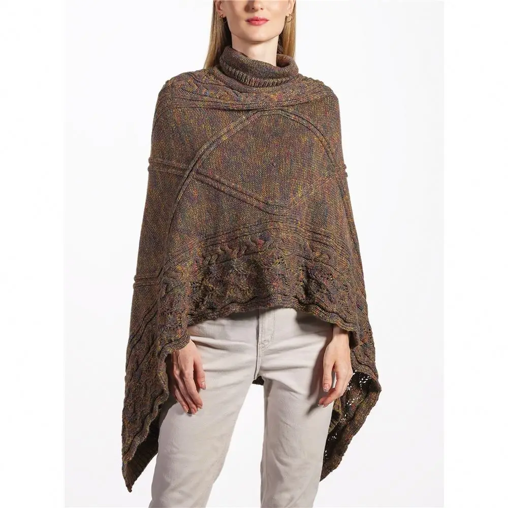 BSCI Sedex Ladies Sweaters Professional Women Stylish Thick Coat Batwing Sleeve Clothes Irregular Cloak Knitwear Women Coat