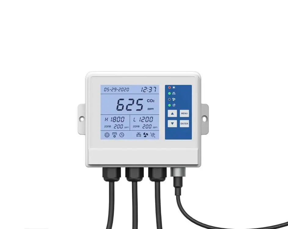 Built-in self calibration Dual- NDIR Waterproof Remote Sensor CO2 controller and monitor for greenhouse, mushroom, Hydroponics