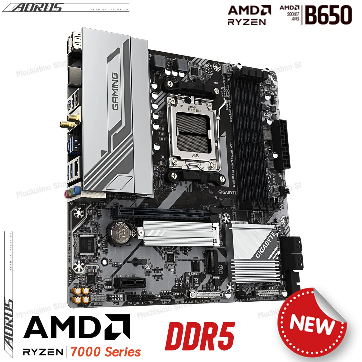 Gigabyte B650M игровая PLUS WIFI AM5 материнская плата DDR5 AMD B650 настольная для Ryzen 8000 серии am5 cpu amd b650 m-ATX