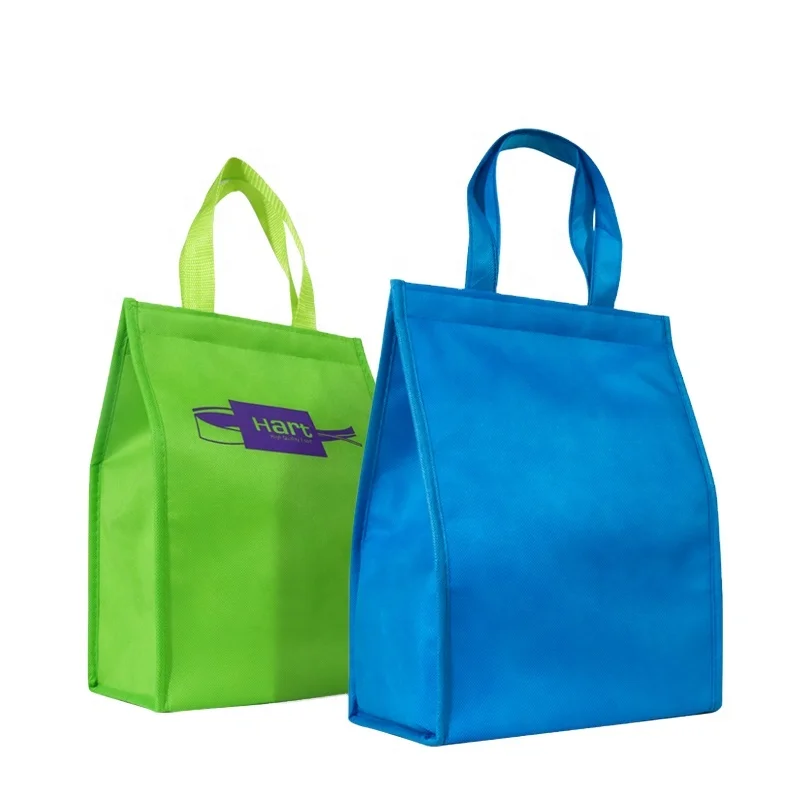 Reusable Polypropylene PP Non Woven Cooler Bag With Closure Food Delivery Insulated Non Woven Thermal Cooler Bag Insulated Tote