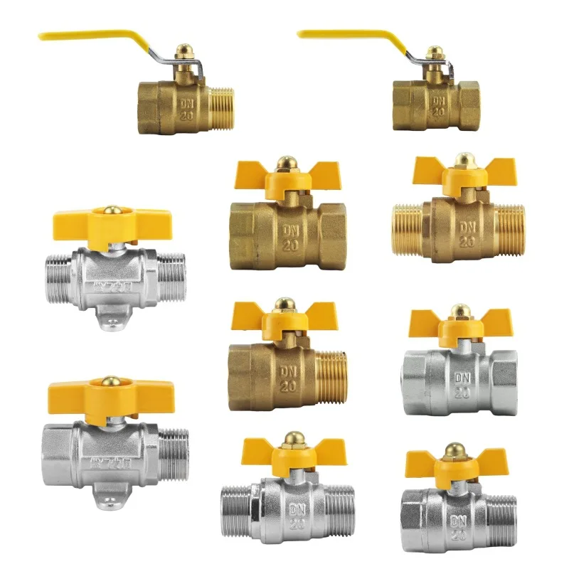 Heavy Duty Valve  Brass Oil Gas 1/4 Inch Male x Female NPT Thread Brass Gas Ball Valve