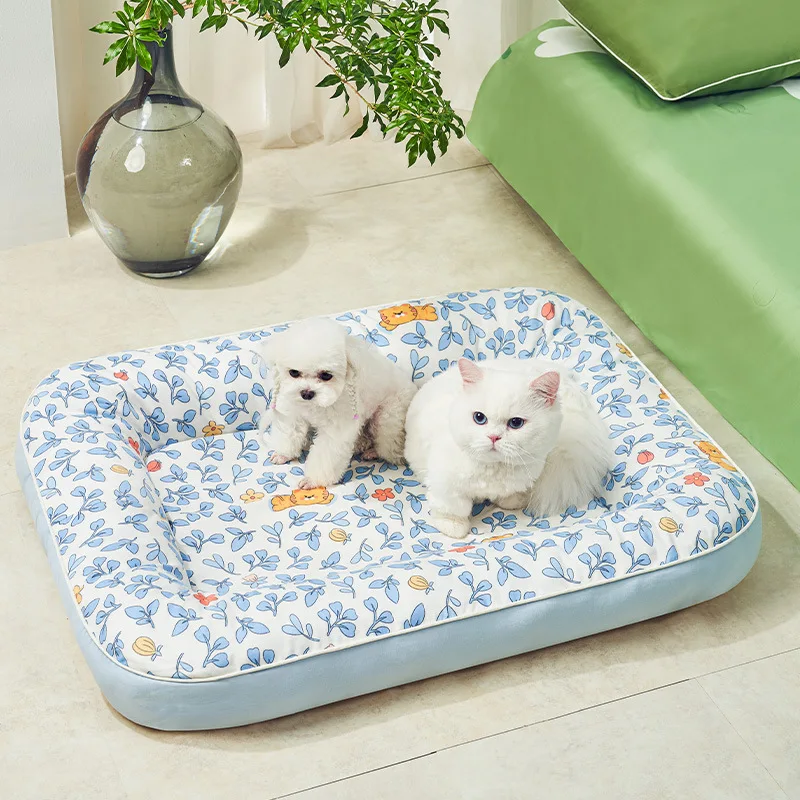 Luxury Round Pet Bed for Small Indoor Cats Washable Puppy/Kitten Slip-Resistant Bottom with Solid Pattern Dog Beds Houses