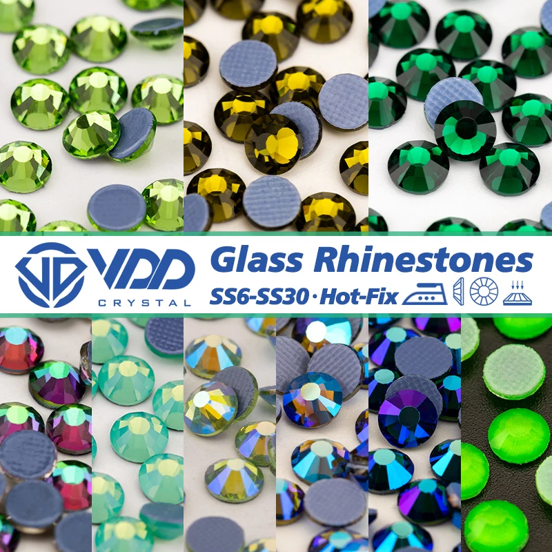 VDD SS6-SS30 Clear Crystal Hot-Fix Glass Crystal Rhinestones Flatback Glitter Stones For DIY Crafts Clothes Wedding Dress