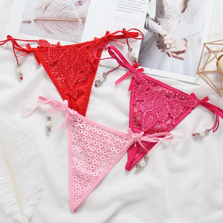 new design side tie open girls sexy lace underwear for big girls