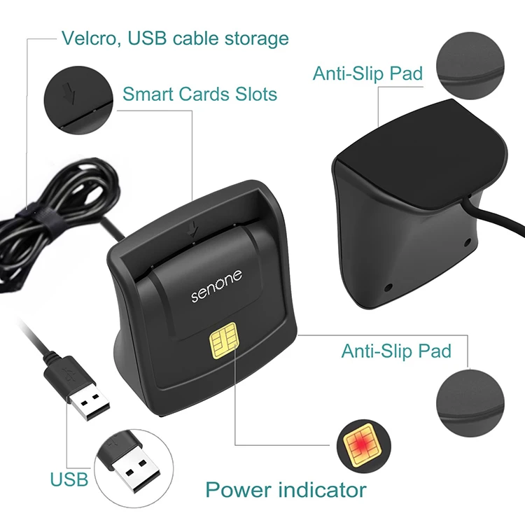  Usb 2.0 Smart Credit Card Reader For Sim/ Ic/ Id/ Sd/credit