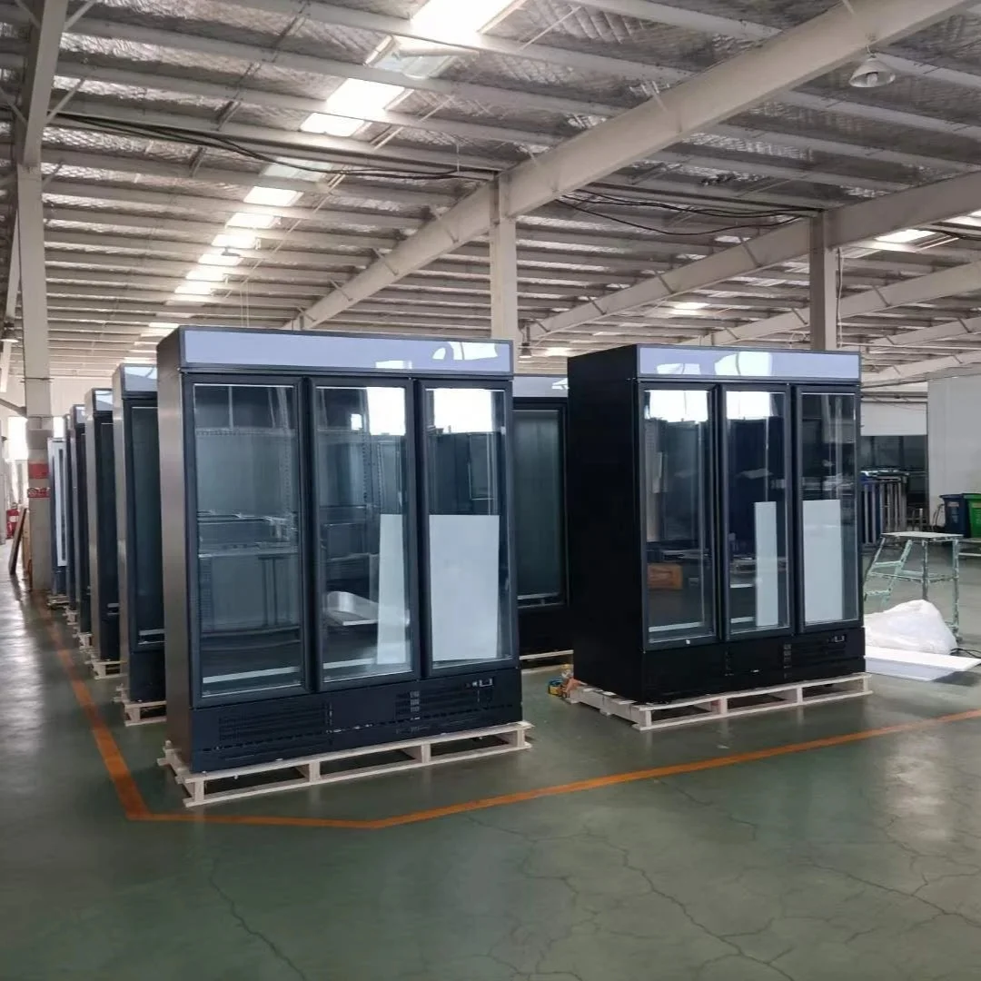 high end defrost fan cooling Refrigeration Equipment Cabinet Upright Beverage Showcase Display Cooler Fridges