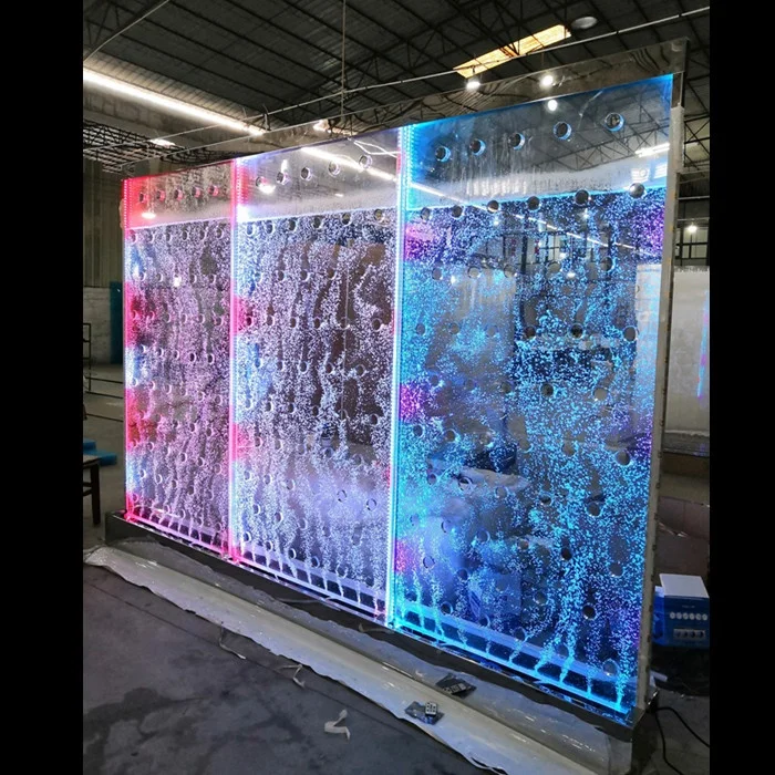 restaurant interior design used LED light water bubble fountain wall restaurant furniture