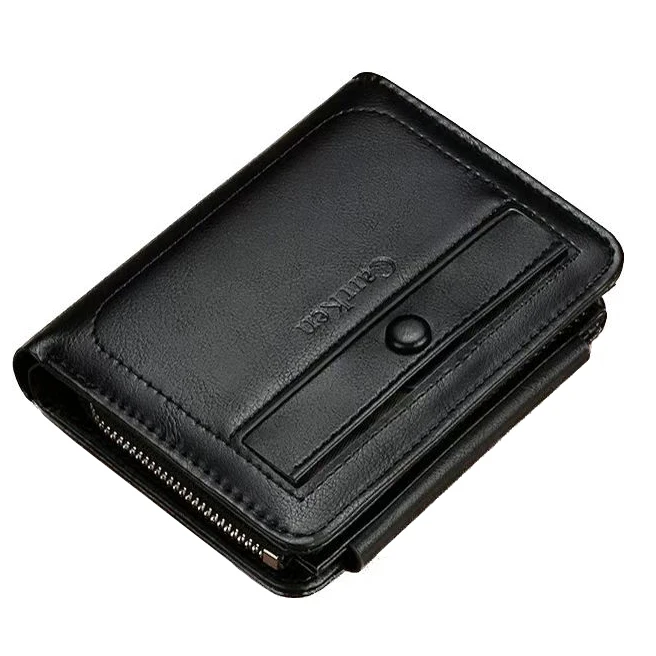 Высококачественный модный короткий кошелек из искусственной кожи в стиле ретро каркен мужской с 3 складками и держателем для карт несколькими отделениями