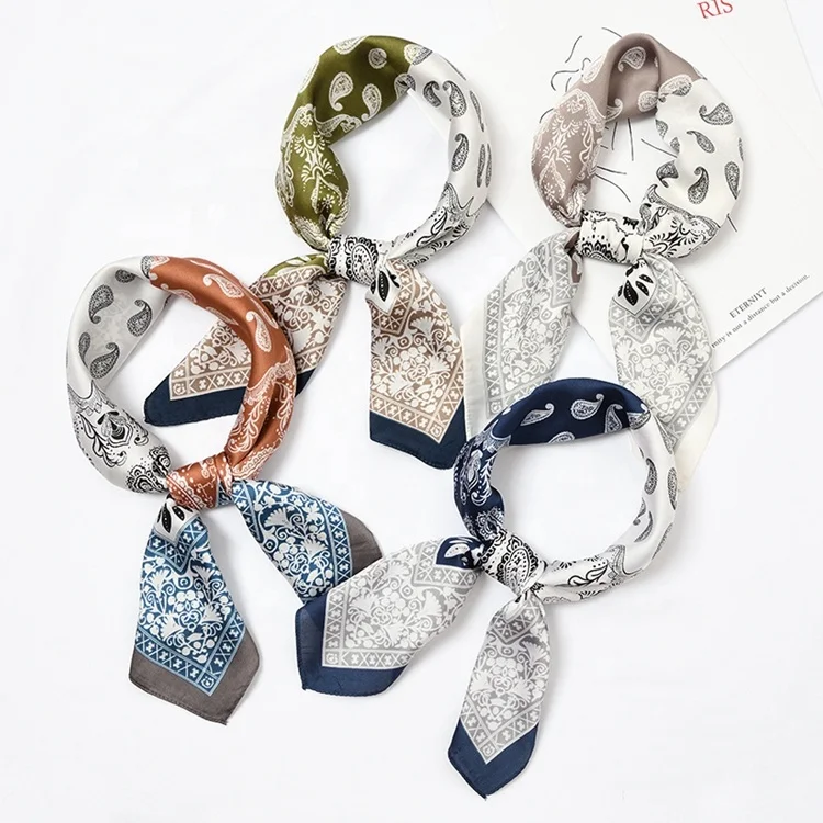 Dropship Unisex Hip Hop Neckerchief Headwear Wrap Tie Paisley Bandana Print Imitated Silk Polyester Square Scarf For Men
