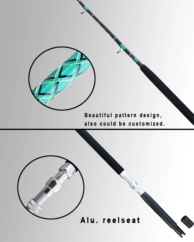 Big game never broken sea fishing rods stand up boat rods