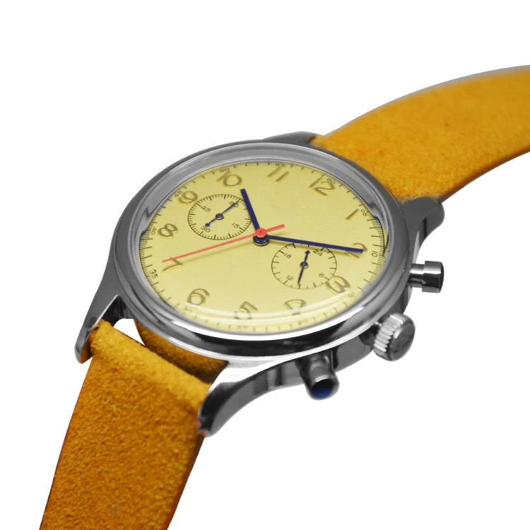 men leather watch classic dome vintage  Chronograph watch men orologio relojes hombre montre homme