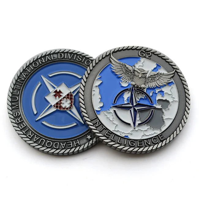 Custom Challenge Coin Antique Silver 3D Portrait Commander in Chief Metal Coin