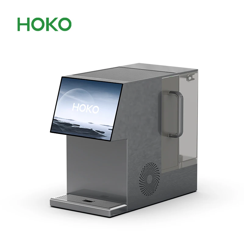 Smart touch screen operation panel desktop RO water purifier can play video ads