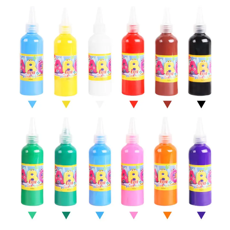 non toxic high-capacity 100ml 12 colours washable finger paint