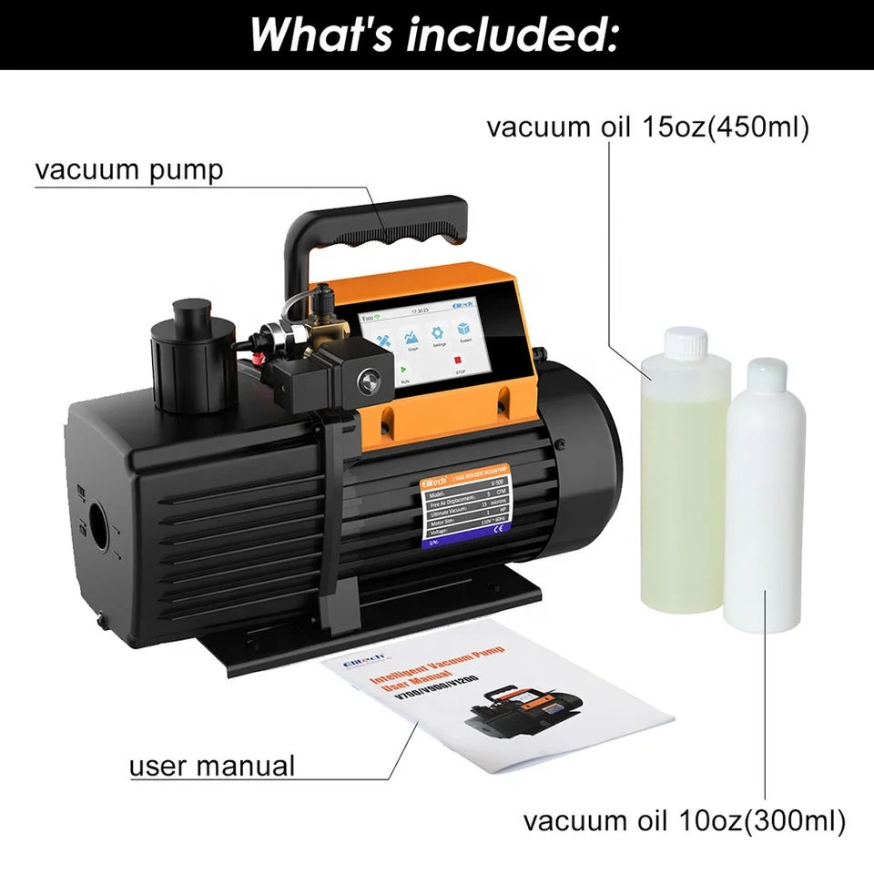 air conditioning parts 2 Stage9 CFM Vacuum Pump Intelligent HVAC Vacuum Pump App Control R32 for Air Conditioner Refrigerant Air Tool