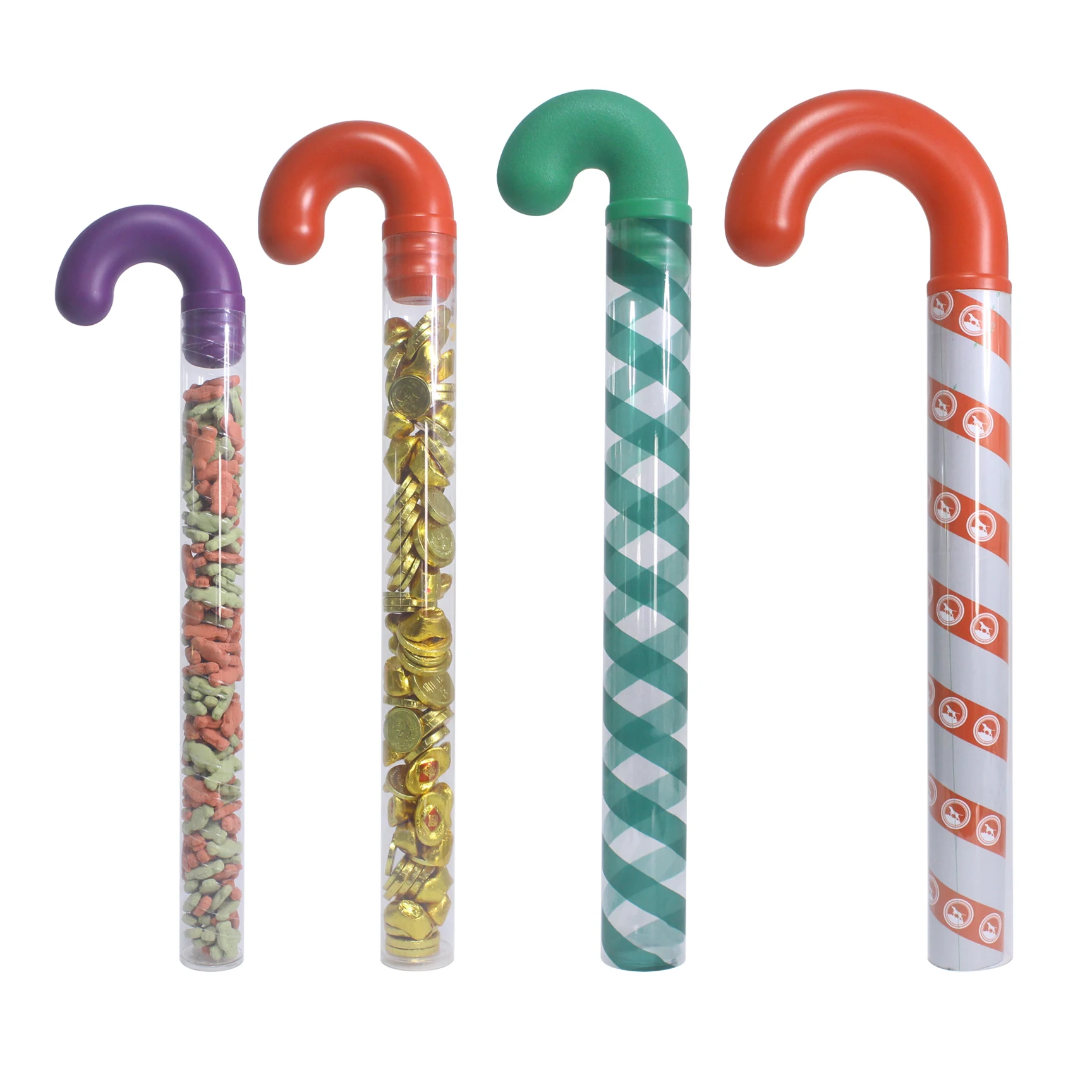 Outer Diameter 58mm Length Can Be Customized Cane Food Packaging Christmas Atmosphere Decorative Shrink-film Container