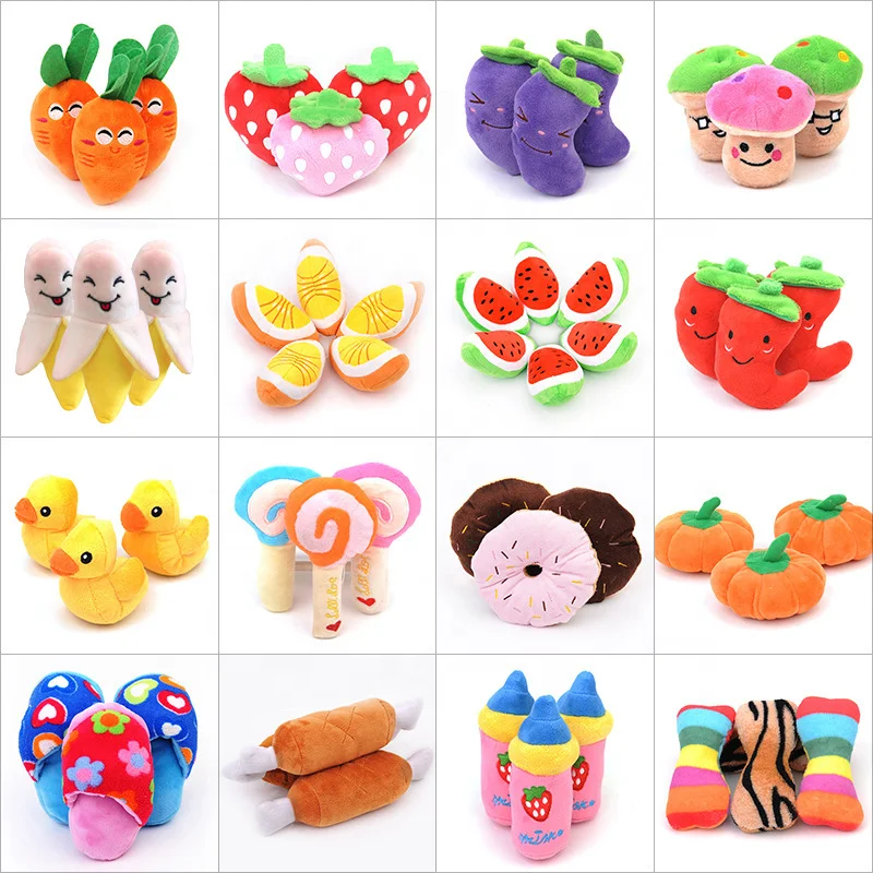 Manufacturer Wholesale Custom Stuffed Pet Squeak Toys Cute Puppy Dog Plush Toys Set Bulk Dog Squeaky Toy for Pet