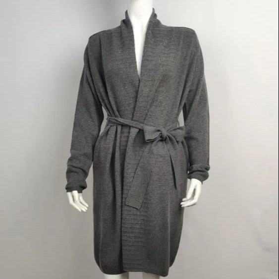 Women 100% Cashmere long cardigan with belt