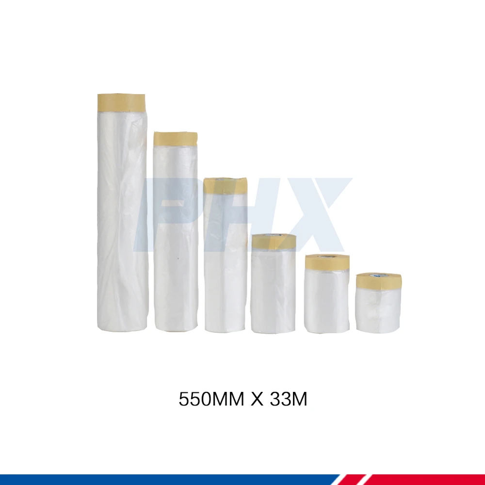 
302.015 Auto Paint Self Adhesive Building HDPE Pre-taped Masking Film 550mm Pre-taped Masking Film 