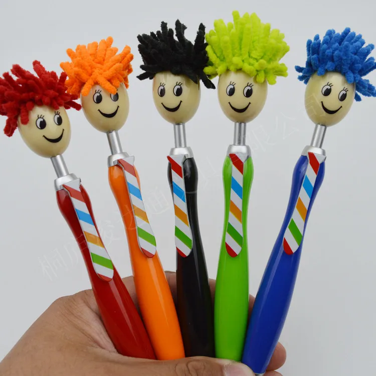 cartoon doll with hair ballpoint pen mobile phone tablet touch screen gift pen