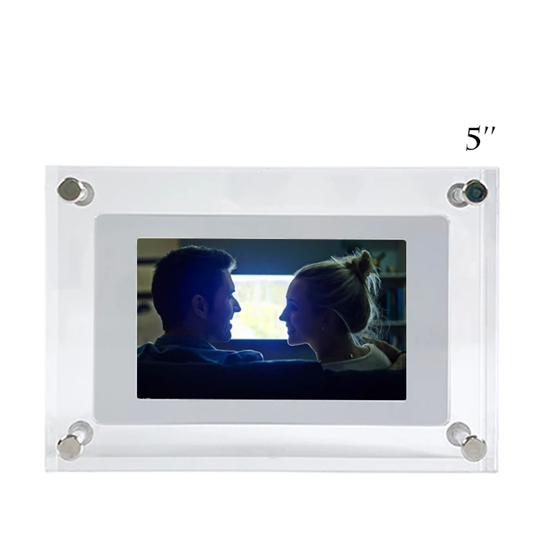 NFT Display 5inch Acrylic Digital Photo Frame With Built in Re-chargable li-battery and 1G Memory For Client Video Play In Loop