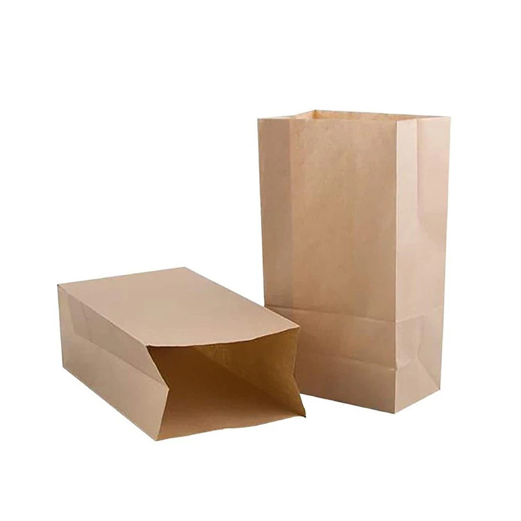 Manufacturers Food grade breakfast Recyclable Sos Brown Kraft Paper Bag With Your Own Logo
