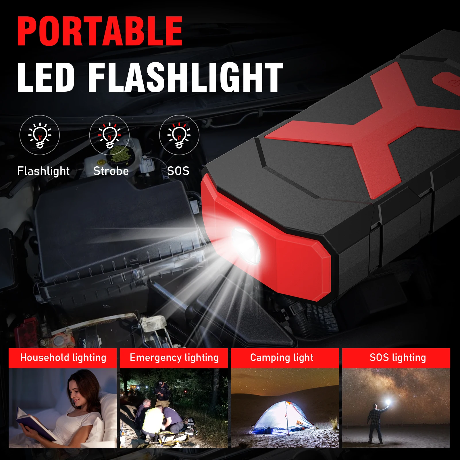 Wholesale Emergency Battery Jump Start 12V Car Jumper Starter Battery Power Bank Car Jump for Backup Use