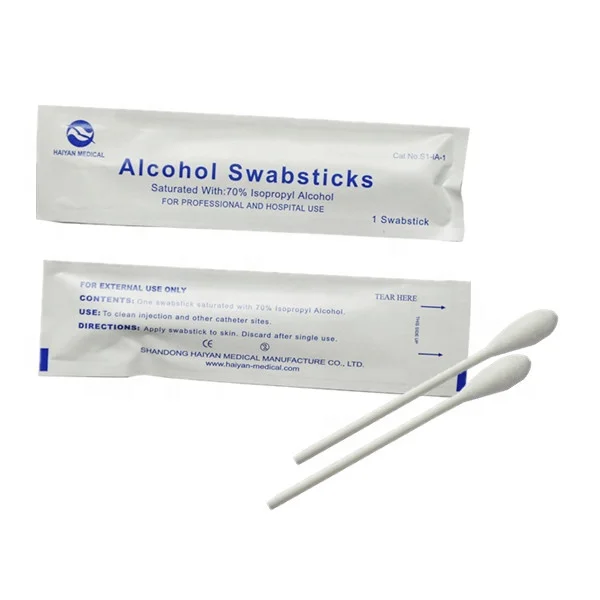 Private Label Service 70% Isopropyl Alcohol Swabsticks Disposable 70% IPA Swabsticks