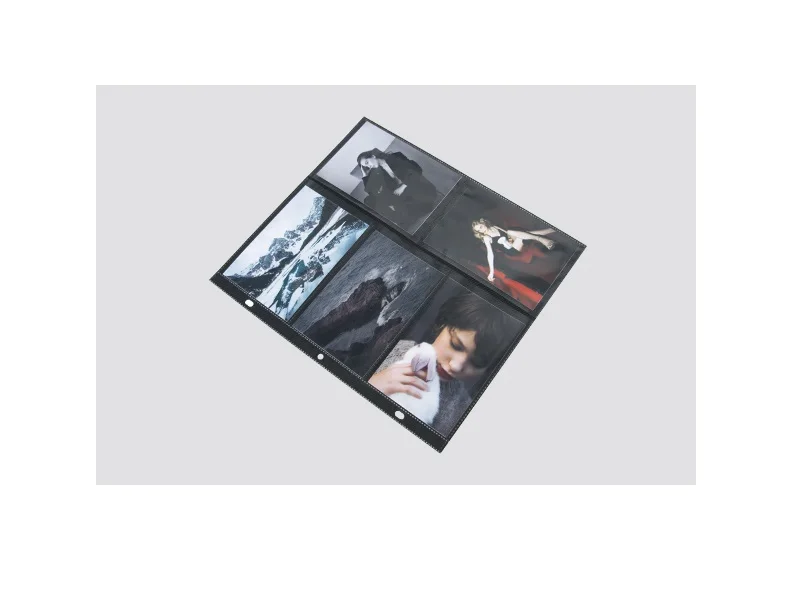 Premium 5 Pocket Photo Album Refill Pages Clear PP Plastic Side Loading Photo Sleeves for 3 Ring Binder & D-Ring Scrapbook Album