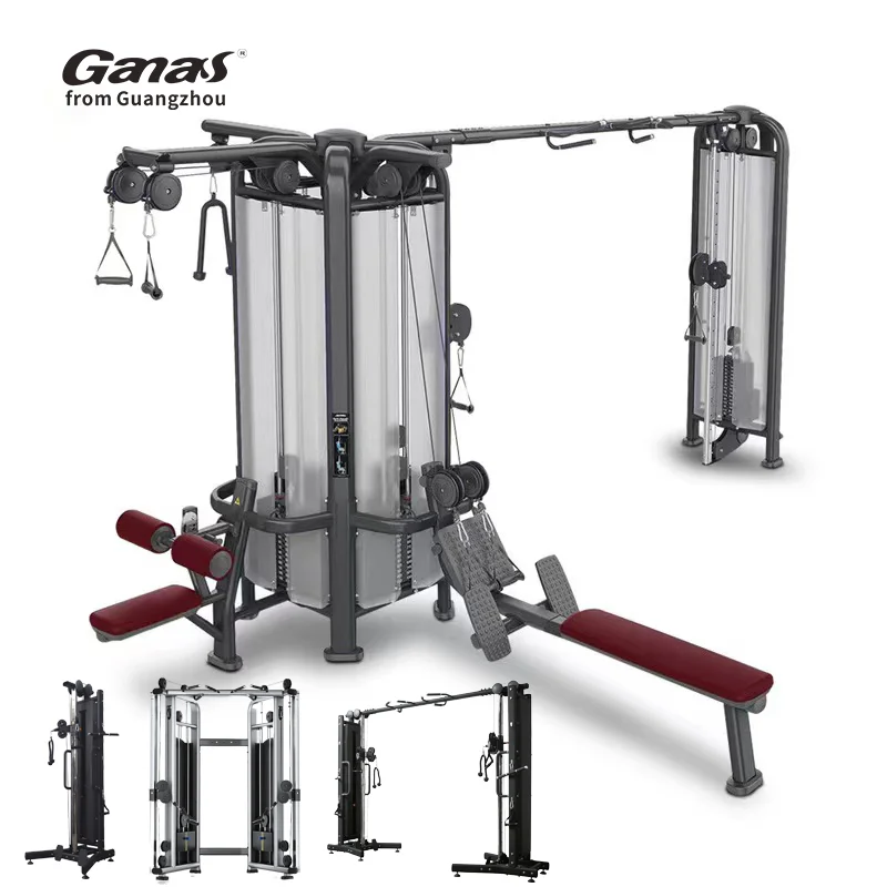 Ganas Professional Fitness Machines Commercial Multi Function Strength Training Multi Jungle Cable 5 Station Machine For Gym