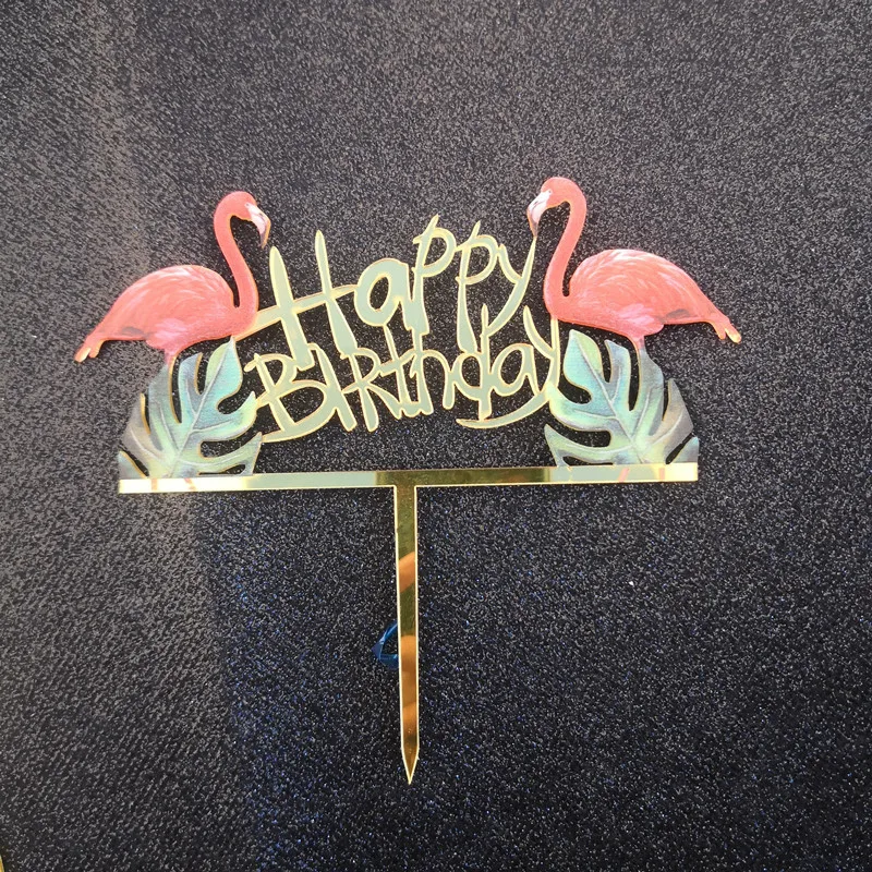 2020 Ai Xiang new product Wholesale acrylic laser cutting happy birthday custom cake topper