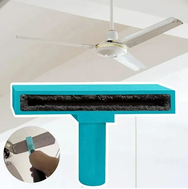 Ceiling Fan Blade Cleaner Easy To Install Ceiling Cleaning Brush Vacuum Attachment Lightweight Housework Home Accessories