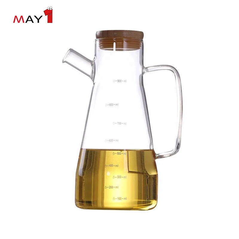 
High clear borosilicate glass anti leakage olive oil dispenser 