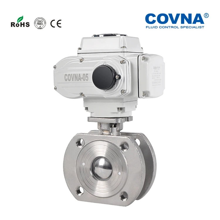 COVNA моторизованные клапаны DN50 2 дюйма 220 В 230 240 304 SS двухсторонний Электрический запорный шаровой клапан V-типа