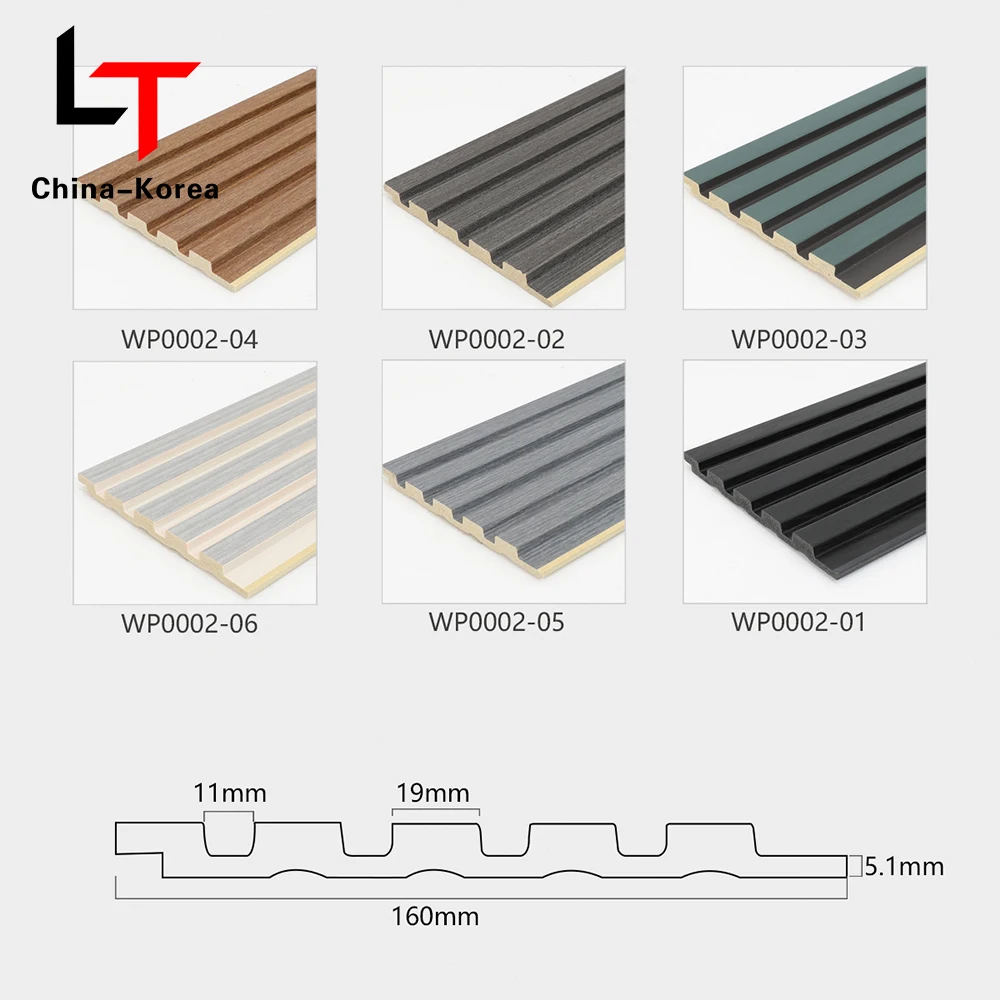 LT Hot Sale PS Timber Cladding fluted wall panels 3d Slat Seamless foam Alternative Wall Board For Hotel