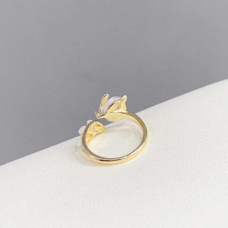 JZ10295 Fashion trendy gold plated women jewelry opal fox open adjustable