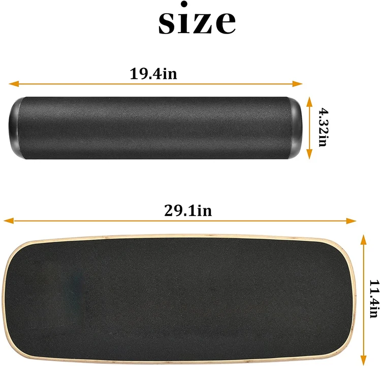 Wholesale Custom Stability Trainer Fitness Yoga Wobble Wooden Balance Board With Roller