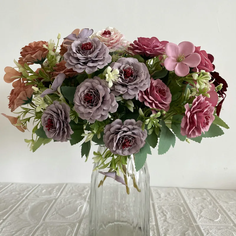 New Design 5 Head Flowers Bouquet Wedding Bridal Holding Flowers