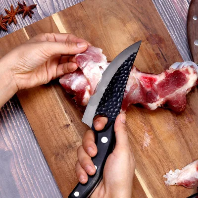 
Low MOQ High hardness blade handmade hammer carving knife for pig cattle sheep slaughtering 