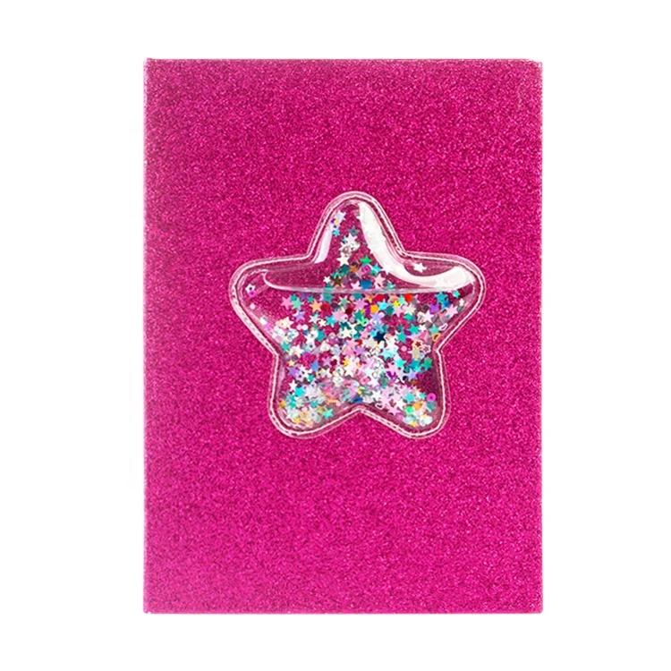 Custom Wholesale Hardcover Glue Bound Glitter Notebook, Pink Journal  Diary Glitter Notebook With Interesting Design