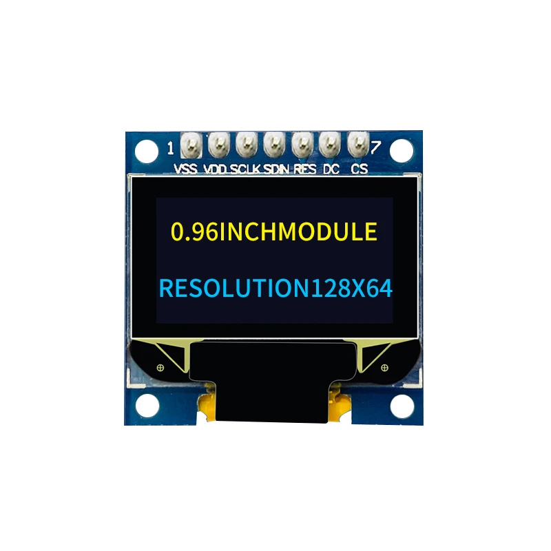 0.96 inch OLED 12864 dot matrix compatible SSD1306 drive 7 pin SPI I2C white blue yellow blue color module display 3.3V