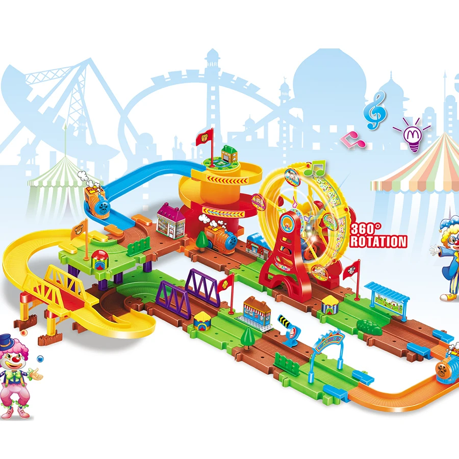 ferris wheel Electric train Toy Track toy assemble orbit assemble track for kids Educational children Puzzle Track Cars Toys