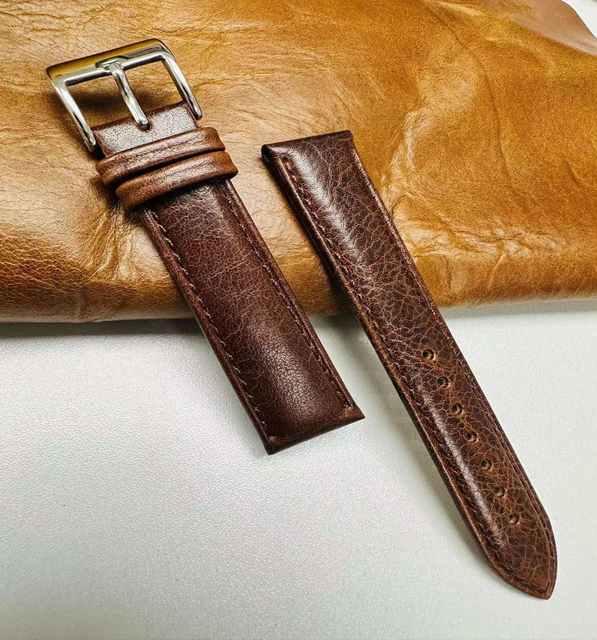 Newest Style Classic Italian Cowhide Strap Full Size Manual Replacement Strap Watch Accessories