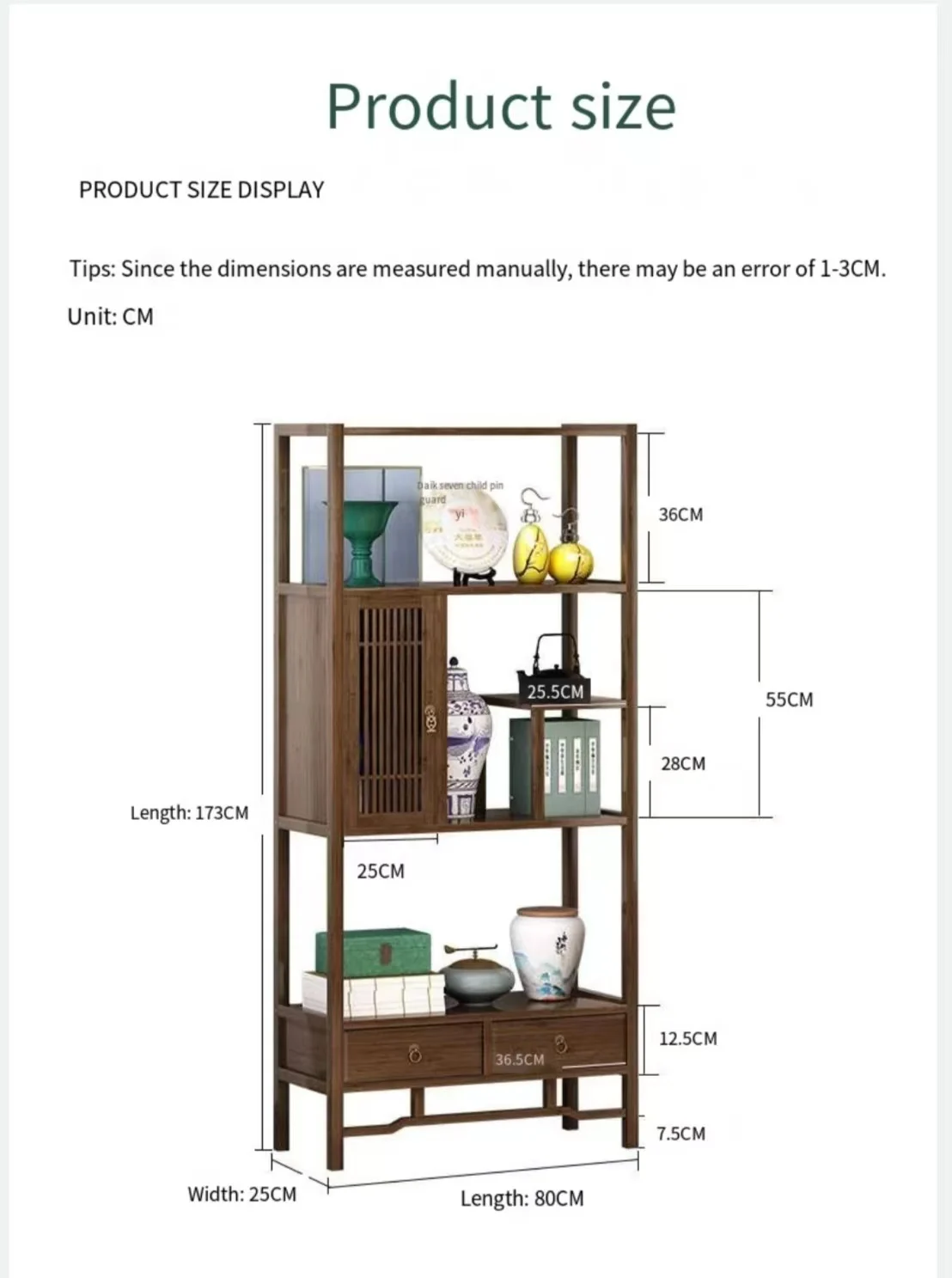 Antique Duobao Pavilion Tea Shelf Storage Cabinet New Chinese Style Bogu Shelf Solid Wood Display Ornament Bamboo Design
