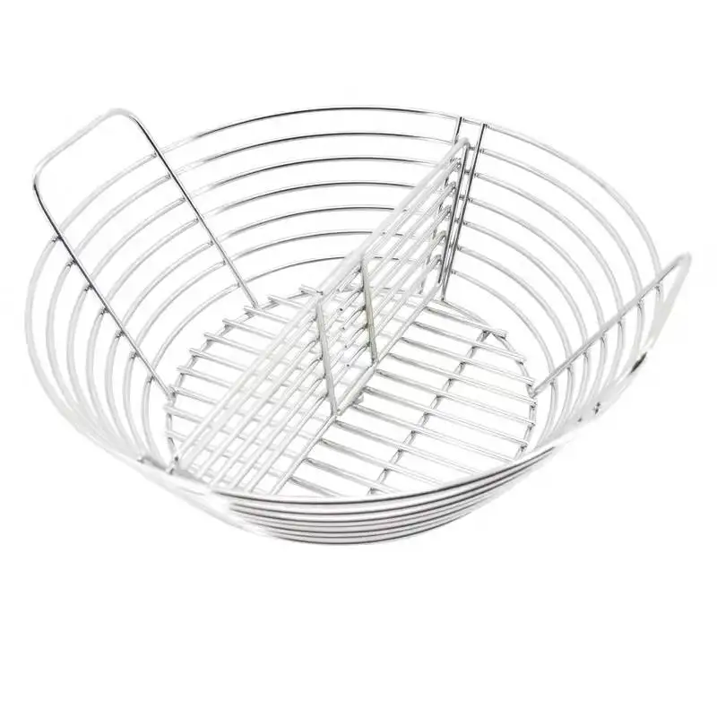 Lump Charcoal Fire Basket Big Green Egg Accessories,Stainless Steel Grill Ash Baskets for The Large Big Green Egg with Divider