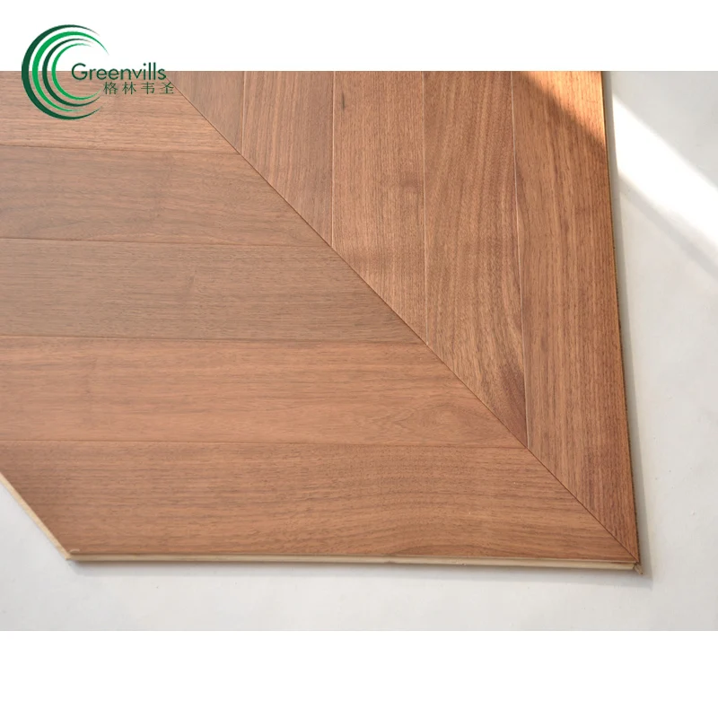 
Natural color walnut chevron flooring engineered American walnut hardwood flooring 
