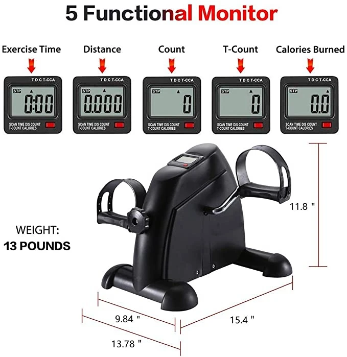 Personal Fitness Rehabilitation Mini Cycle Leg Exercise Bike Mini Active Foot Pedal  Pedal Exerciser Bike for Adult