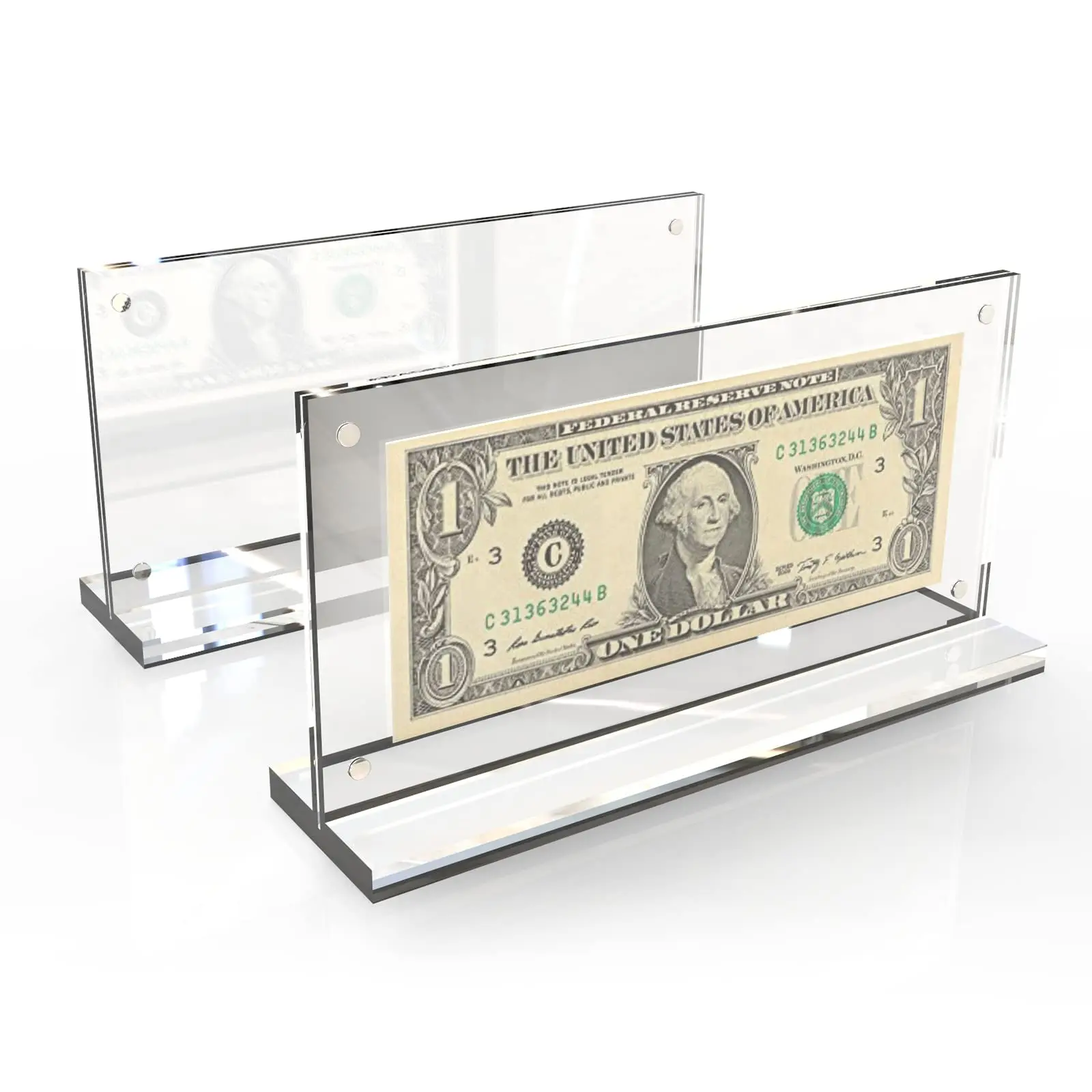 Hot Selling Clear Acrylic Paper Currency Display Holder Clear Acrylic Bill Frame Ticket Protector Banknotes
