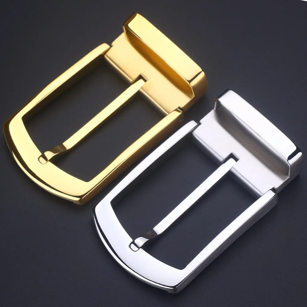 Hot Selling Pvd Plating 35mm/39mm Wide Stainless Steel Pin Buckle Luxury Pin Belt Buckles For Men