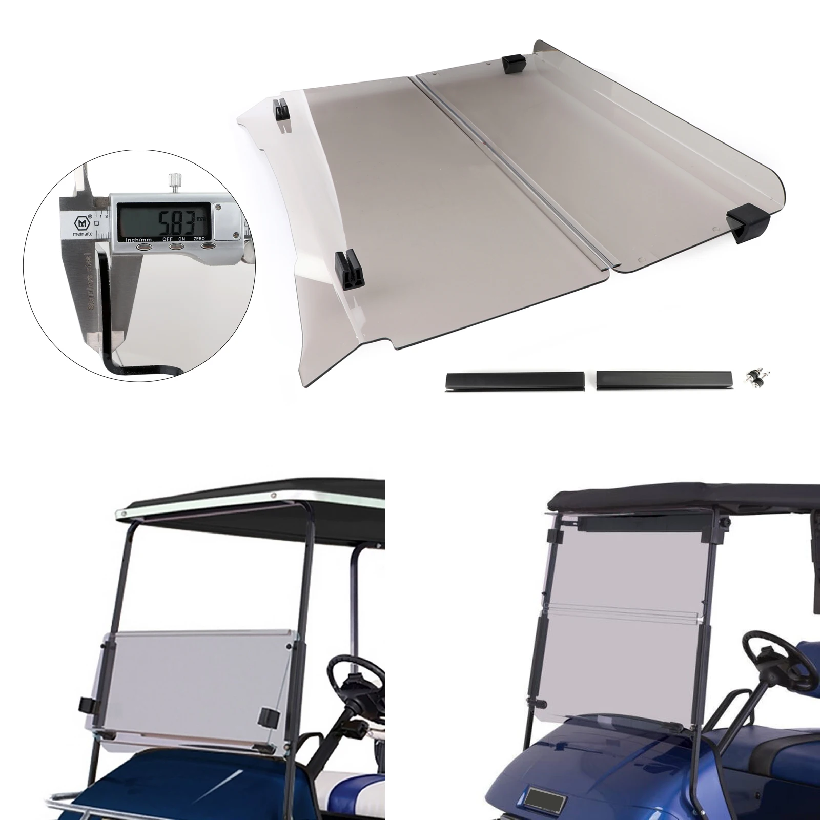 Wholesale golf cart car onward clear and tinted color windshield for ezgo txt Freedom parts